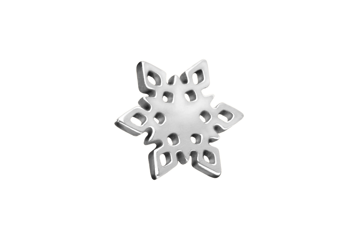 Titan Schraubaufsatz mit Außengewinde SCHNEEFLOCKE ++SALE++ von Piercingline